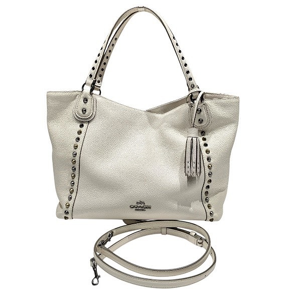 コーチ COACH 37164 スタッズ ハンドバッグ ショルダーバッグ レディース【中古】