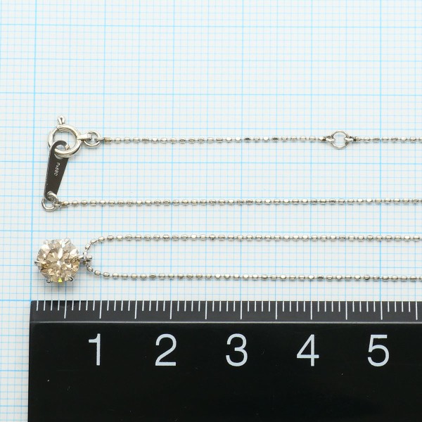 PT1000 PT850 ネックレス ダイヤ 1.010 鑑定書 総重量約2.4g 約40cm 中古ジュエリー_5