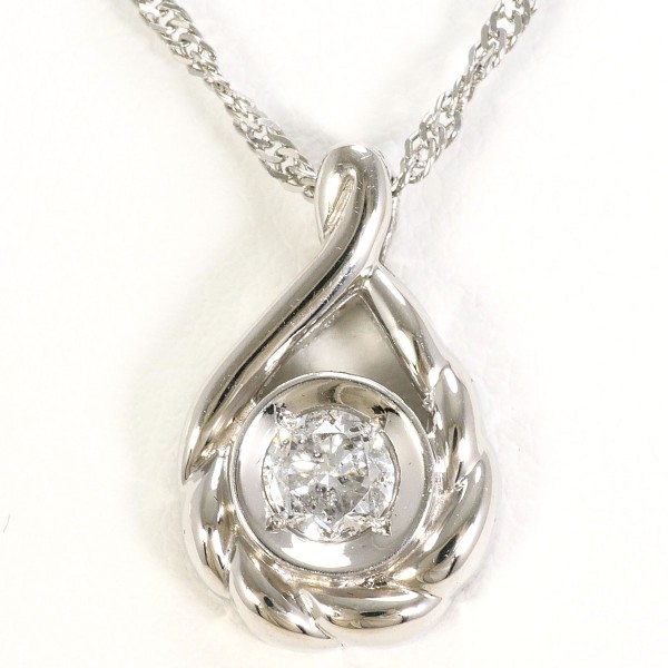 PT900 プラチナ PT850 ネックレス ダイヤ 0.34 鑑定書 総重量約6.0g 約39cm 中古ジュエリー