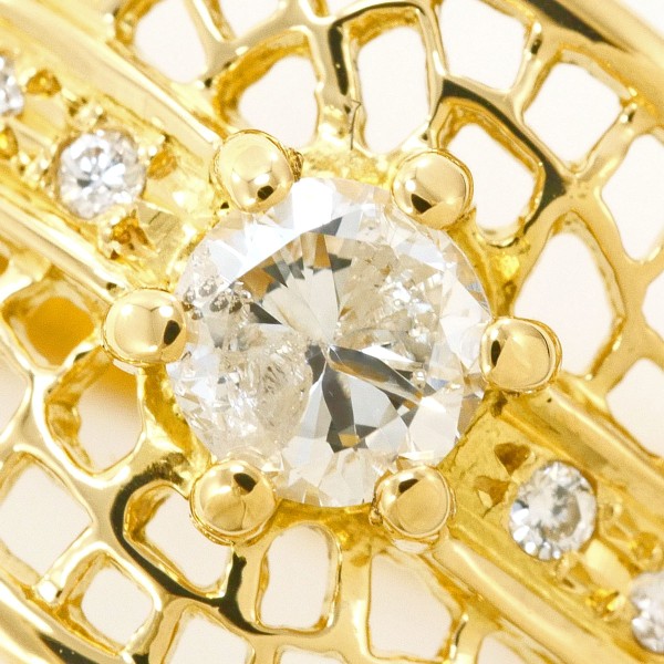K18 18金 YG イエローゴールド リング 指輪 10.5号 ダイヤ 0.23 0.08 鑑別書 総重量約3.9g 中古ジュエリー_1