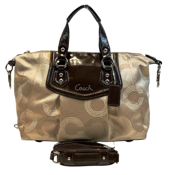 コーチ COACH シグネチャー アシュレイ ドット オプアート サッチェル F20027 バッグ ショルダーバッグ ハンドバッグ レディース【中古】