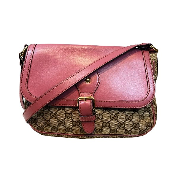 グッチ GUCCI GGキャンバス 308452 ベージュ×ピンク バッグ ショルダーバッグ レディース【中古】