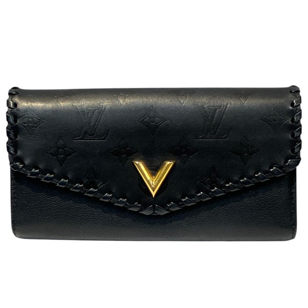 ルイヴィトン Louis Vuitton モノグラム ポルトフォイユ・ヴェリー M62059 ノワール 長財布 2つ折り財布 レディース【中古】
