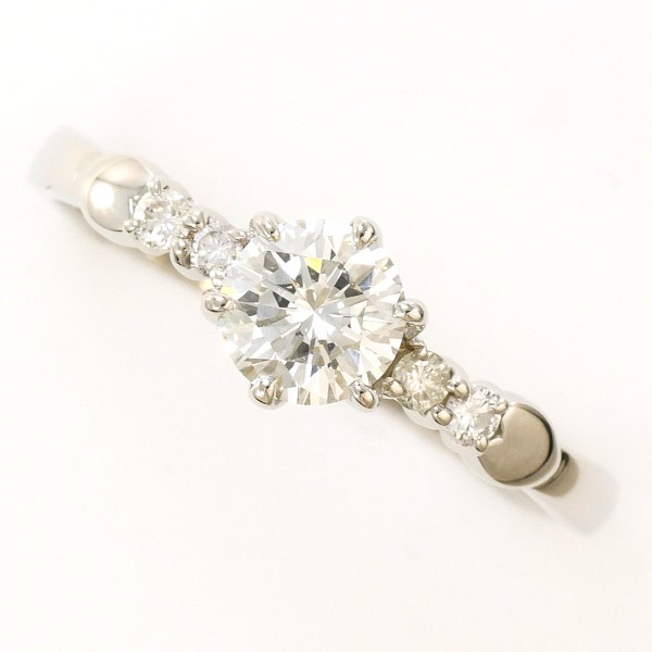 PT900 プラチナ リング 指輪 13.5号 ダイヤ 0.506 VS2 0.07 鑑定書 総重量約3.0g 中古ジュエリー