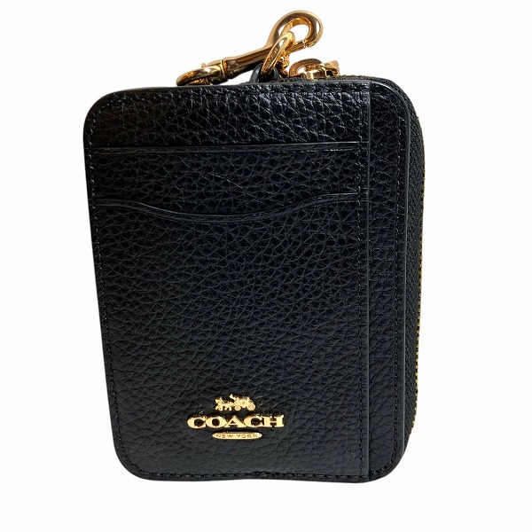 コーチ COACH 6303 ブラック レザー コインケース ユニセックス 小物【中古】