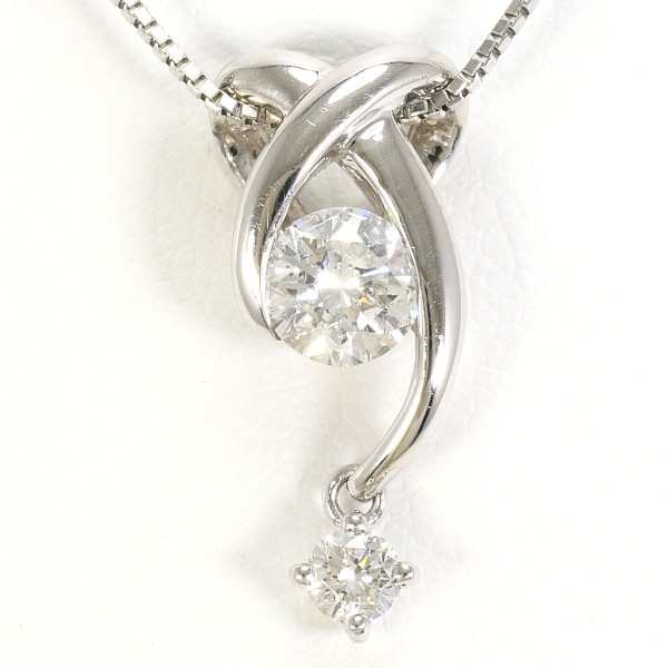 PT900 プラチナ PT850 ネックレス ダイヤ 0.50 鑑定書 総重量約4.0g 約39cm 中古ジュエリー