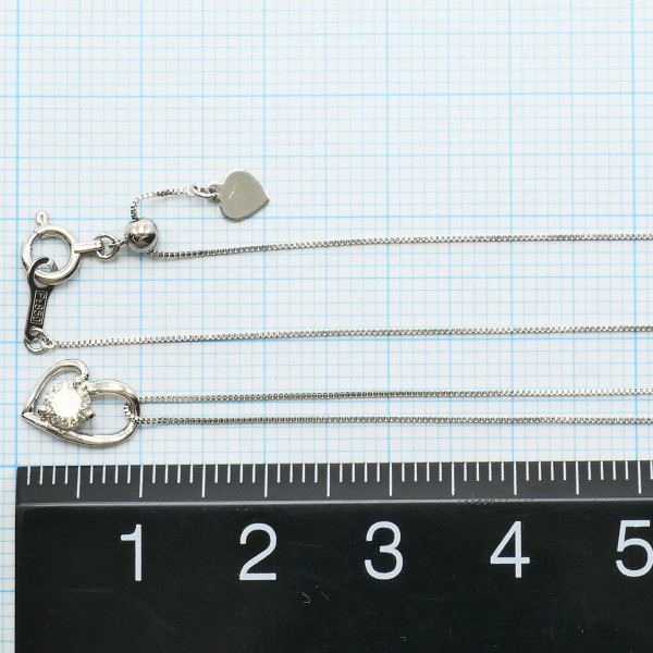PT900 プラチナ PT850 ネックレス ダイヤ 0.20 総重量約1.7g 約45cm 中古ジュエリー_3