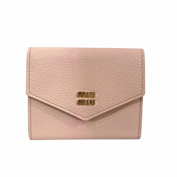 ミュウミュウ ヴィッテロダイノ 5MH040 3つ折り財布 レディース【中古】