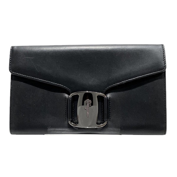 フェラガモ ヴァラ 22-7547 レザー 長財布 レディース【中古】