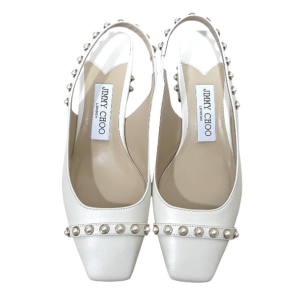 ジミーチュウ HYA45 フェイクパール ホワイト ミュール サンダル 36C レディース 小物【中古】