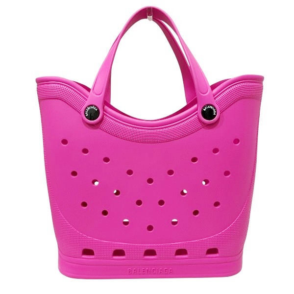 バレンシアガ×クロックス ピンク ラバー バッグ トートバッグ レディース【中古】