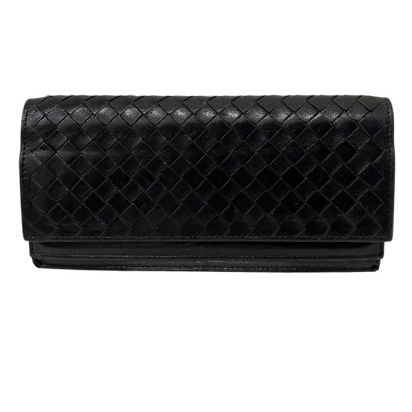 ボッテガ・ヴェネタ イントレチャート 143305 ツインホック 長財布 ユニセックス【中古】