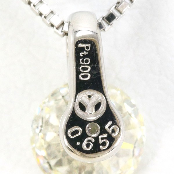 PT900 プラチナ PT850 ネックレス イエローダイヤ 0.655 VS2 鑑定書 総  