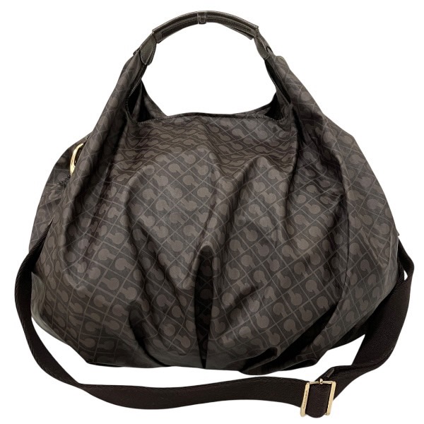 ゲラルディーニ ソフティー ダークブラウン ナイロン 2WAY バッグ トートバッグ ショルダーバッグ レディース【中古】