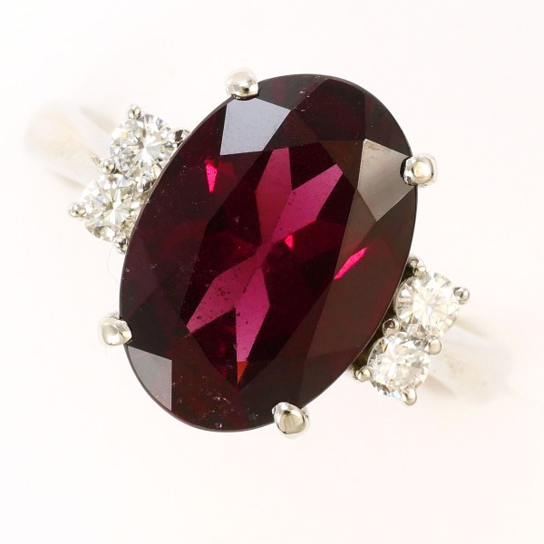 PT900 プラチナ リング 指輪 14号 ロードライトガーネット 4.81 ダイヤ