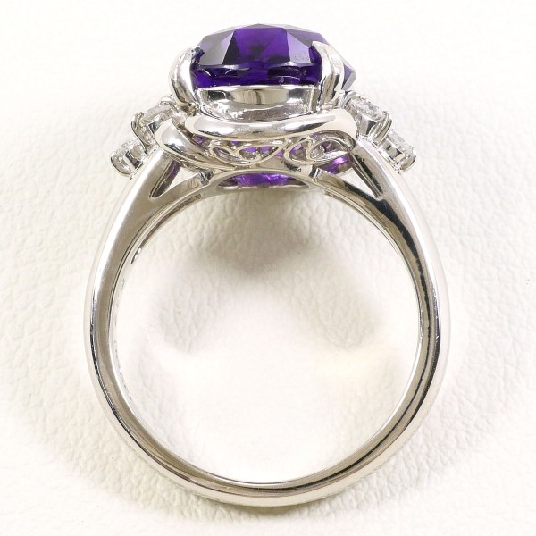 PT900 プラチナ リング 指輪 11号 アメジスト 5.12 ダイヤ 0.25 カード