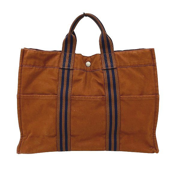 エルメス Hermes フールトゥMM コットンキャンバス バッグ トートバッグ レディース【中古】