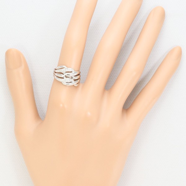 K18 18金 WG ホワイトゴールド リング 指輪 11号 ダイヤ 0.06 カード  