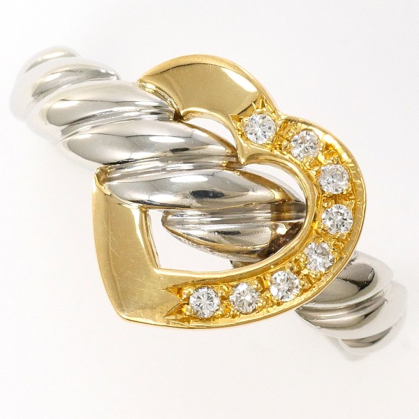 PT900 プラチナ K18YG リング 指輪 5号 ダイヤ 0.19 総重量約2.7g ジュエリー  送料無料 新品同様  ギフトラッピング無料 18金トプラチナ900リング、18カ19号 K18 18金 pt900 プラチナ900