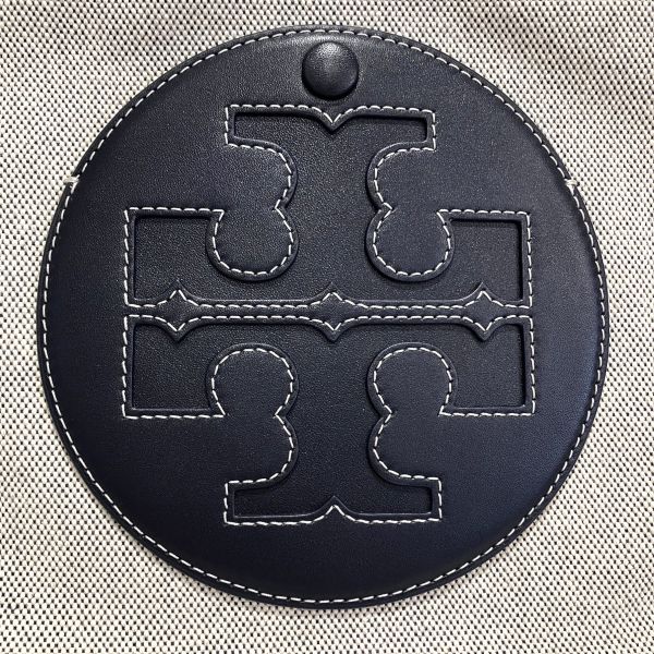 トリーバーチ ELLA CANVAS NS TOTE 80369 キャンバス×レザー バッグ