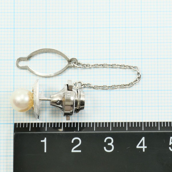 K14WG ダイヤ ピンブローチ タイタック 14金 ホワイトゴールド K14WG