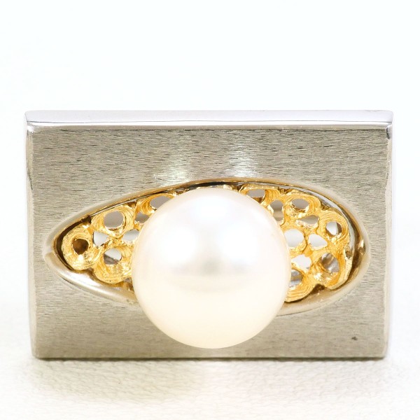 K18 18金 YG イエローゴールド K14WG カフス アコヤ真珠 カード鑑別書