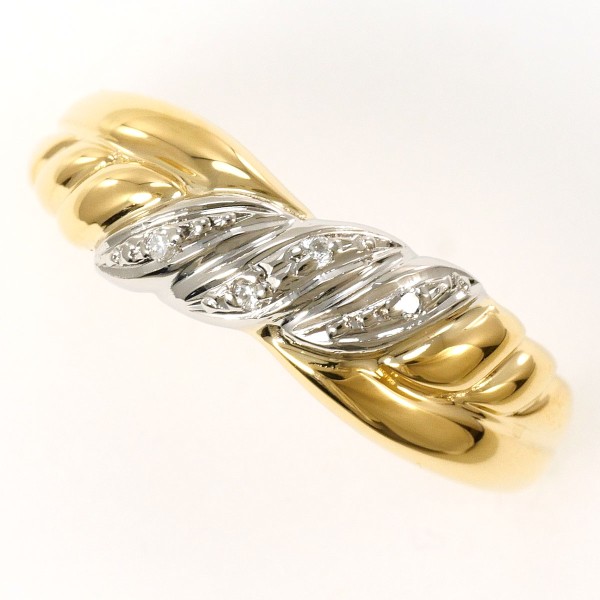 ゴールド ガーネット シトリン リング 12号 K18 18金イエローゴールド