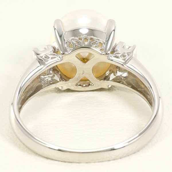 pt900 パールリング 14号 9mm玉 PT900 プラチナ リング 指輪 14号 パール(真珠) 約9.5mm ダイヤ 0.26