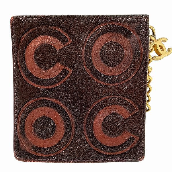 シャネル CHANEL ココマーク キーリング付きコインケース ハラコ  