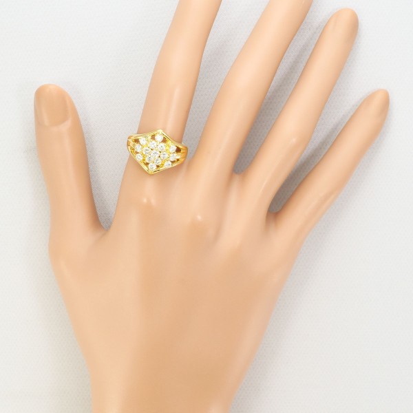 K18 18金 YG イエローゴールド リング 指輪 15号 ダイヤ 1.01 カード  