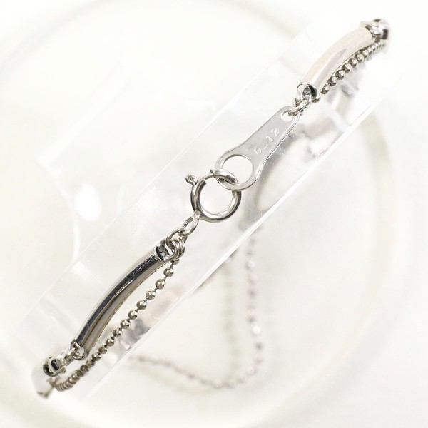 K14 14金 WG ホワイトゴールド ブレスレット ダイヤ 0.12 総重量約2.9g