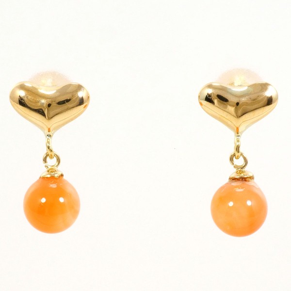 18金YG珊瑚ピアス