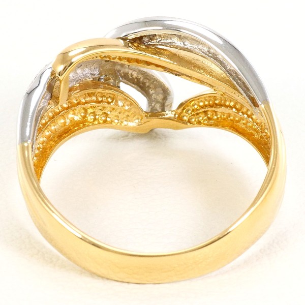 PT900 プラチナ K18YG リング 指輪 12号 ダイヤ 0.10 カード鑑別書 総  