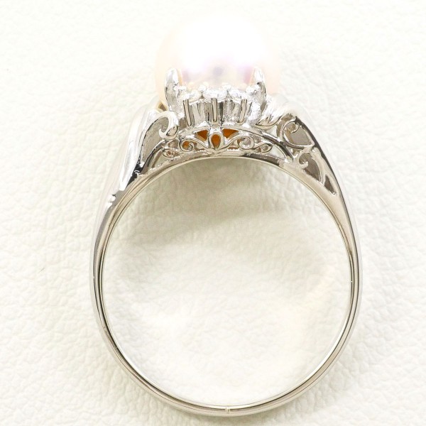 Pm900 リング 指輪 11号 パール(真珠) 約8mm ダイヤ 0.10 総重量約5.2g 