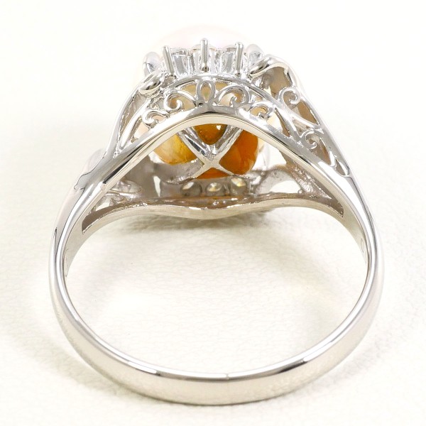 Pm900 リング 指輪 11号 パール(真珠) 約8mm ダイヤ 0.10 総重量約5.2g 