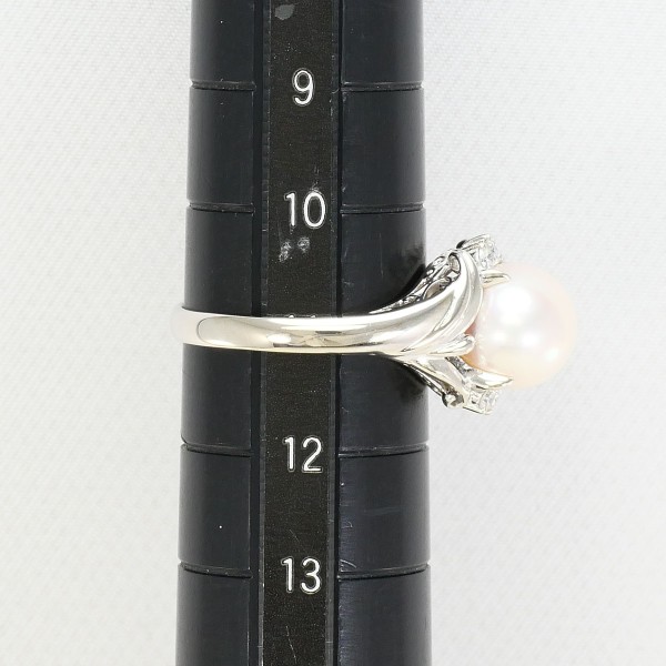 Pm900 リング 指輪 11号 パール(真珠) 約8mm ダイヤ 0.10 総重量約5.2g 