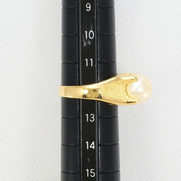 K18 18金 YG イエローゴールド リング 指輪 12号 アコヤ真珠 約9mm  