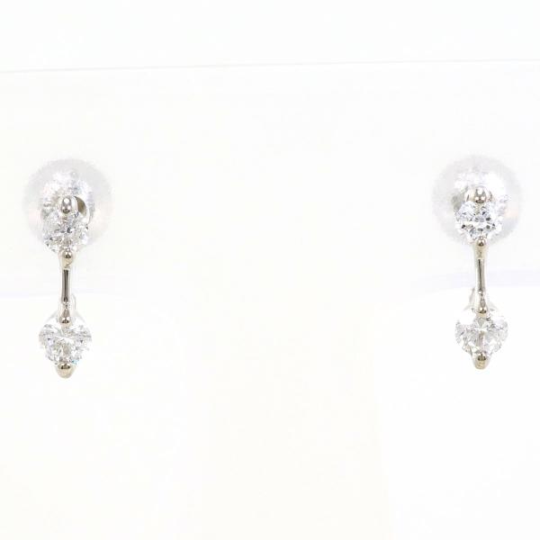 K14 14金 WG ホワイトゴールド ピアス ダイヤ 0.15 ×2 総重量約0.7g 