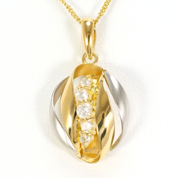 PT850 プラチナ K18YG ネックレス ダイヤ 0.14 総重量約2.2g 約40cm  