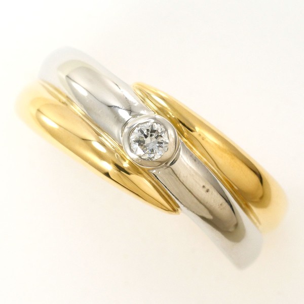 PT900 K18YG リング 指輪 8号 総重量約3.1g 中古 美品 送料無料