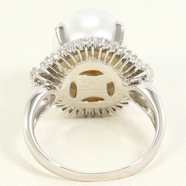 PT900 プラチナ リング 指輪 16号 南洋真珠 約12mm ダイヤ 0.60 カード  
