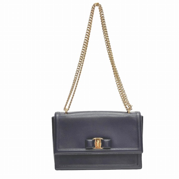 フェラガモ ヴァラリボン AU21 G462 チェーンショルダー バッグ ショルダーバッグ レディース【中古】