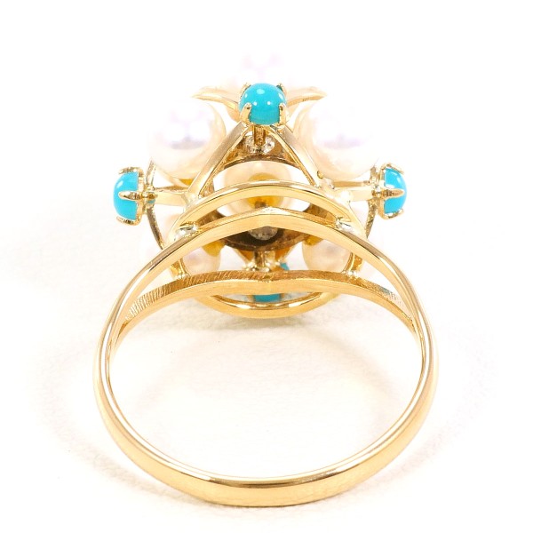 K18 18金 YG イエローゴールド リング 指輪 8号 パール(真珠) 約4mm