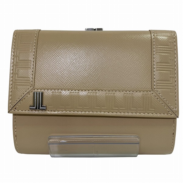 ランバン ベージュ PVC 財布 3つ折り財布 レディース【中古】