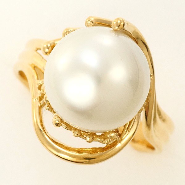 パーセルジュエリー カチューシャリング 黒蝶真珠 イエローゴールド