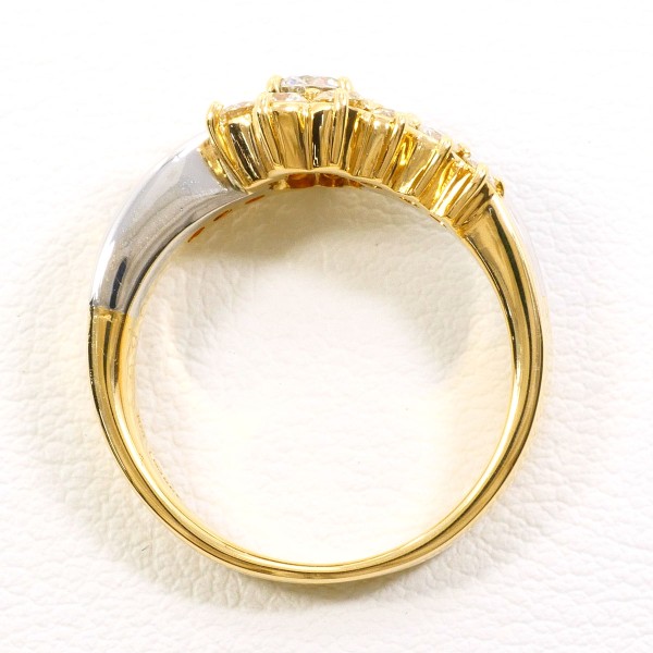 PT900 プラチナ K18YG リング 指輪 5号 ダイヤ 0.19 総重量約2.7g ジュエリー  送料無料 新品同様  ギフトラッピング無料 18金トプラチナ900リング、18カ19号 K18 18金 pt900 プラチナ900