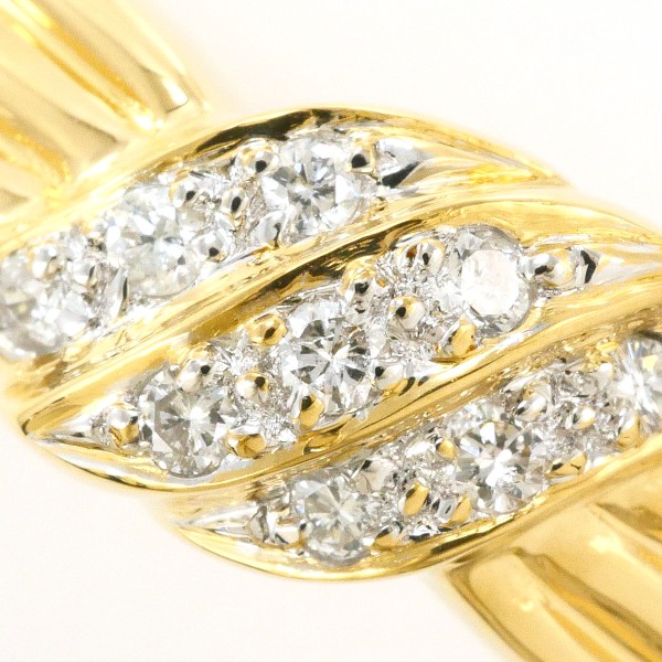 K18 18金 YG イエローゴールド リング 指輪 13号 ダイヤ カード鑑別書  