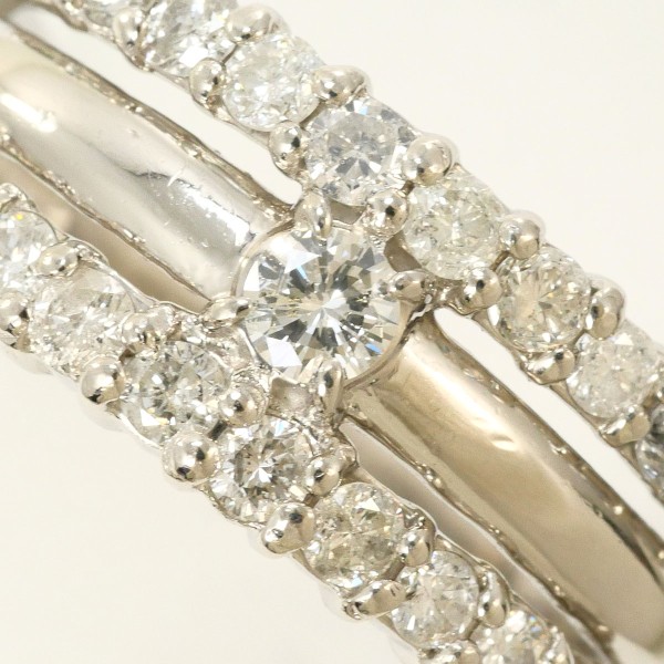 PT900 プラチナ リング 指輪 12.5号 ダイヤ 0.65 カード鑑別書 総重量