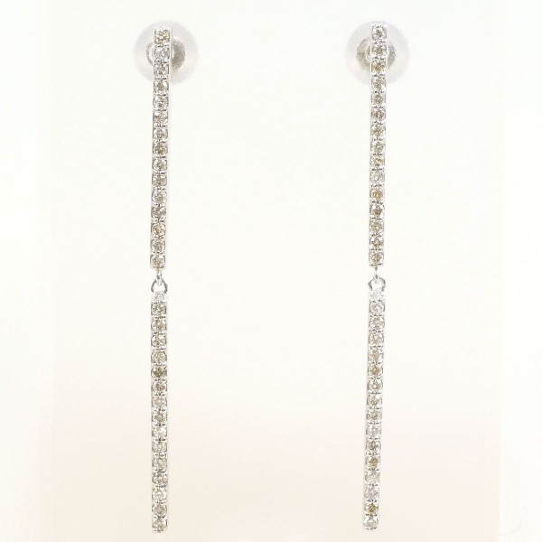 18金ホワイトゴールドダイヤピアス i*i様 ハート型18金ホワイトゴールド