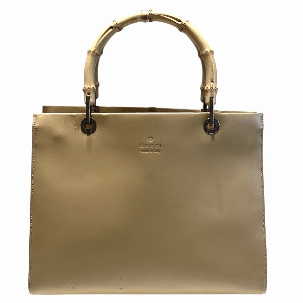 グッチ GUCCI バンブー 1016 ベージュ バッグ トートバッグ ハンドバッグ レディース【中古】